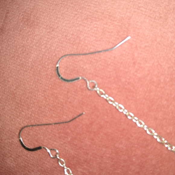 Solid 925 Sterling Silver Ear Wires Long Chain Earrings Dangle Leaf Leaves KATTA - Picture 7 of 7